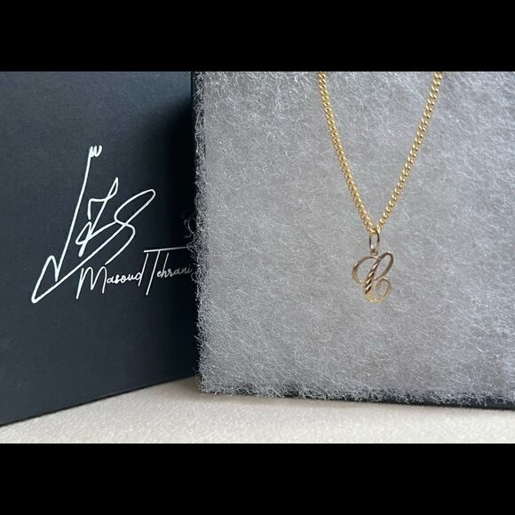 14k Real Gold Initial "C" Pendant | Charm- Real 14k Gold Letter "C" Pendant - Picture 7 of 15